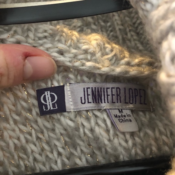 Jennifer Lopez sweater. Thick sparkly gold accent. - Picture 3 of 3